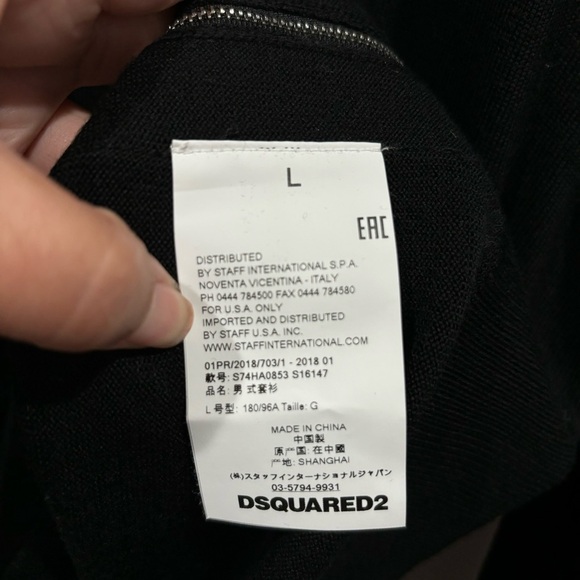 DSQUARED2. The Side Zip Wool Black Crewneck Pullover Zipper Side bands Size L - Picture 15 of 16